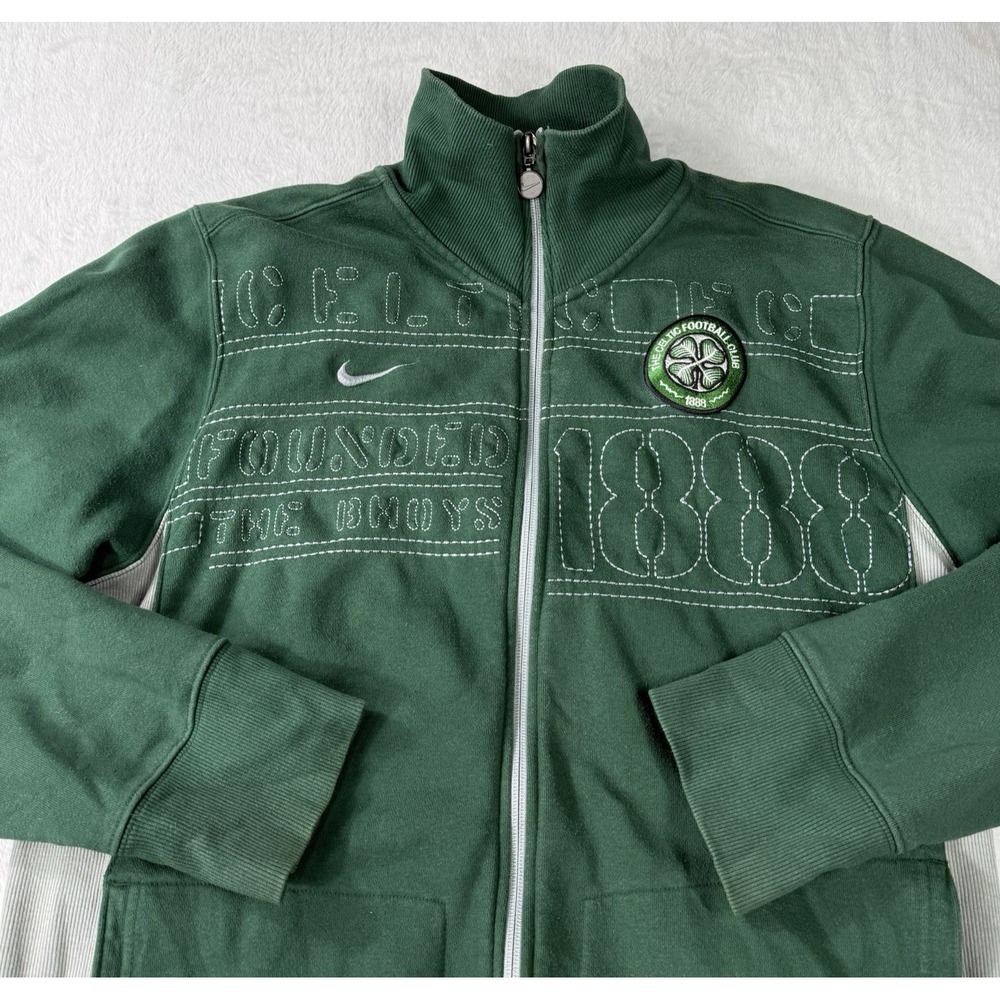 Celtic FC Jacket Men's Large Green Nike Full Zip Sweatshirt Soccer Football VTG